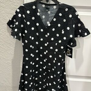 NWT Girls Art class polka dot dress size XS 4/5